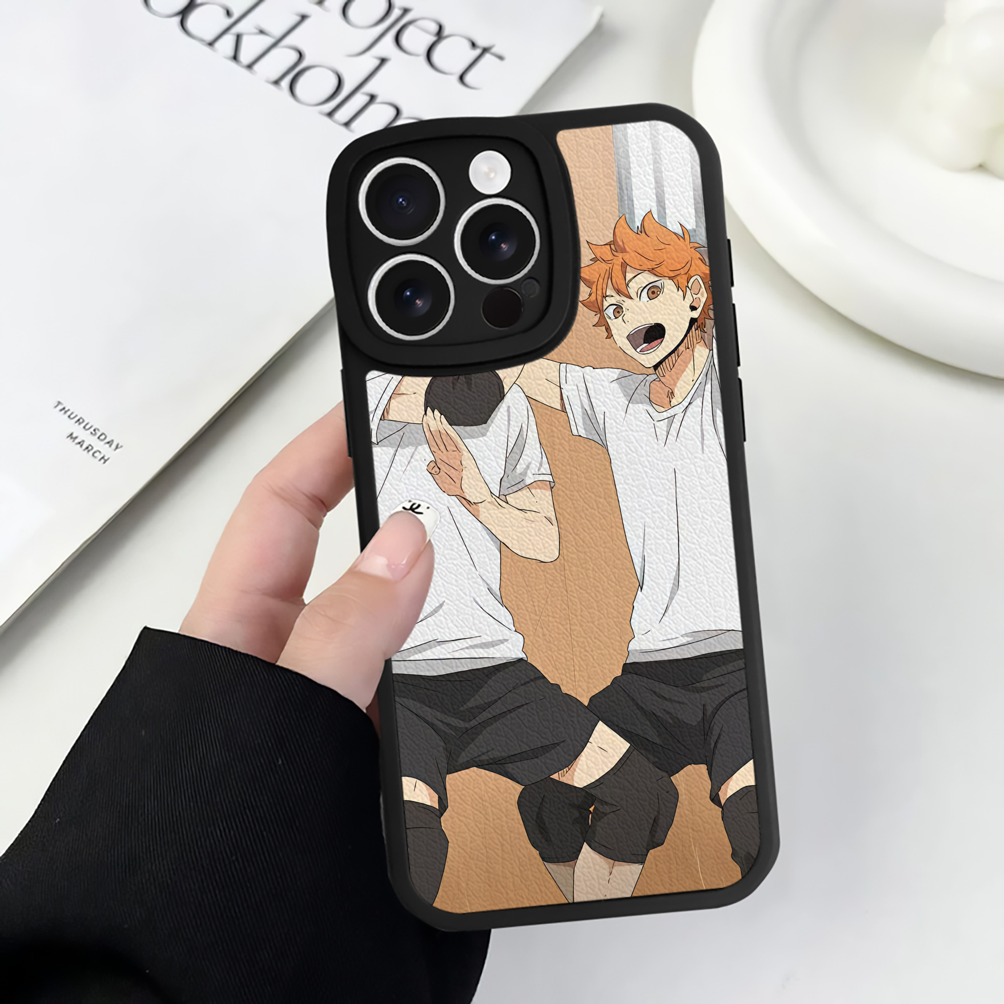 （画像用） ハイキュー!! Haikyu!! 【iPhone 16シリーズ対応】シリコンスマホケース（レザー調） 材質：シリコン